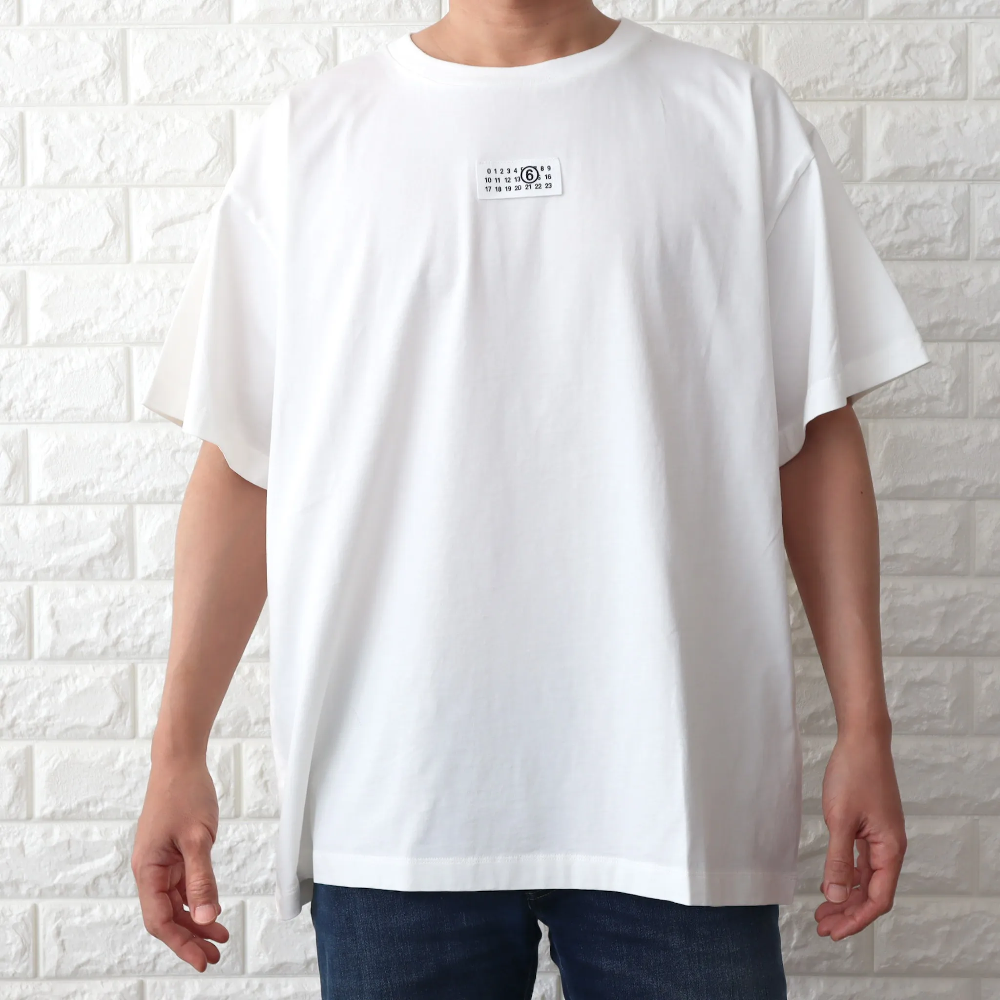 MM6 Maison Margiela  |Crew Neck Plain Cotton Short Sleeves Oversized Logo