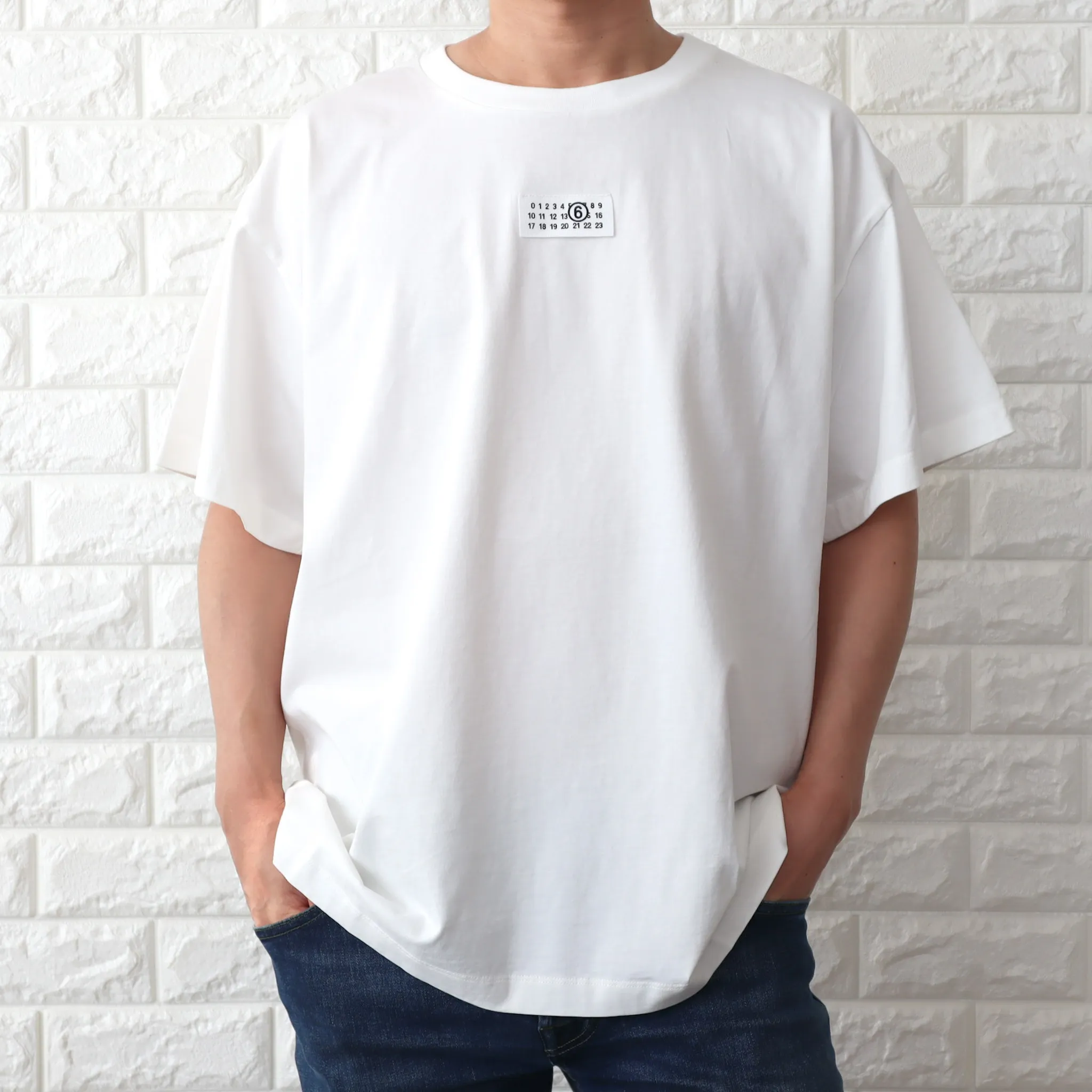 MM6 Maison Margiela  |Crew Neck Plain Cotton Short Sleeves Oversized Logo