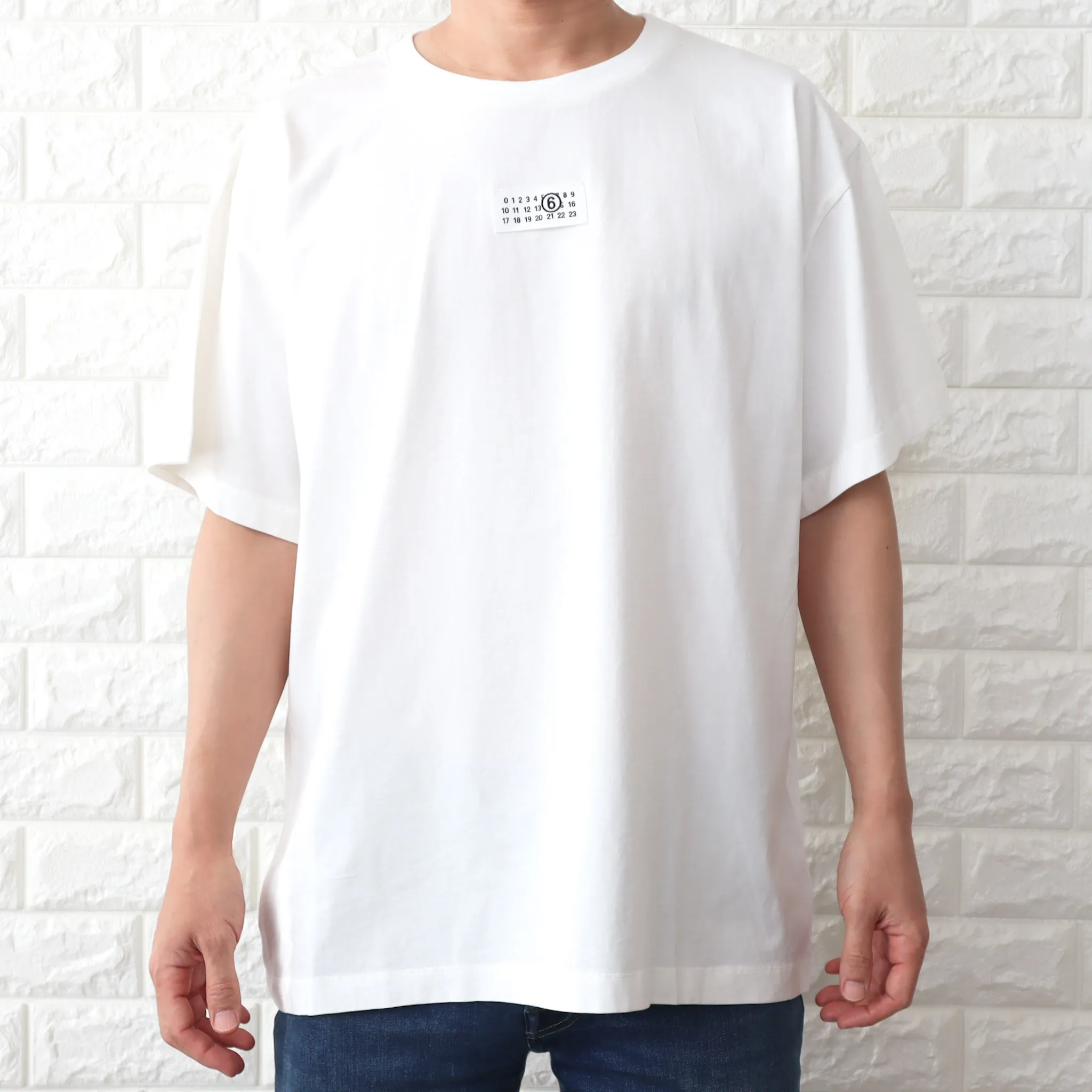 MM6 Maison Margiela  |Crew Neck Plain Cotton Short Sleeves Oversized Logo