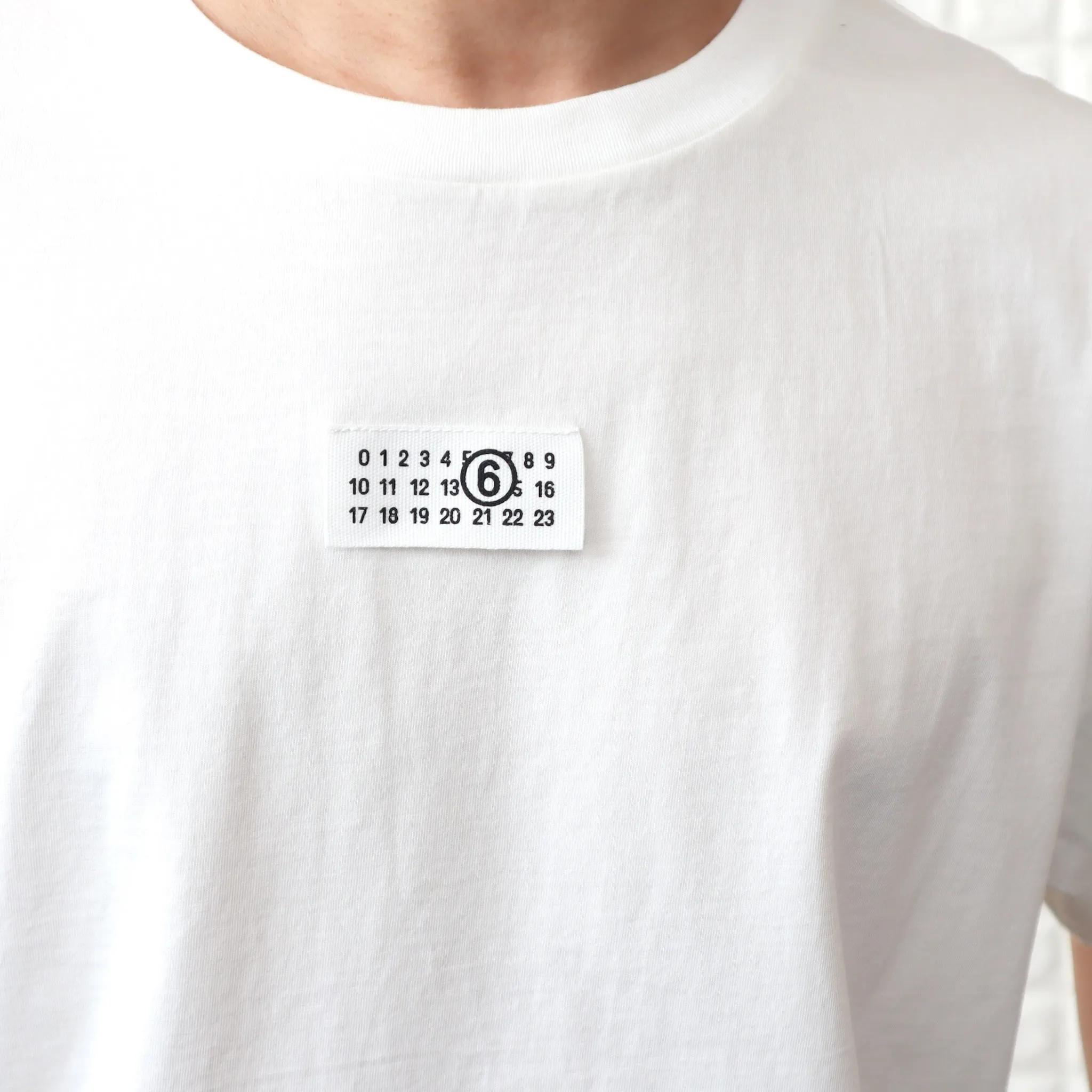 MM6 Maison Margiela  |Crew Neck Plain Cotton Short Sleeves Oversized Logo