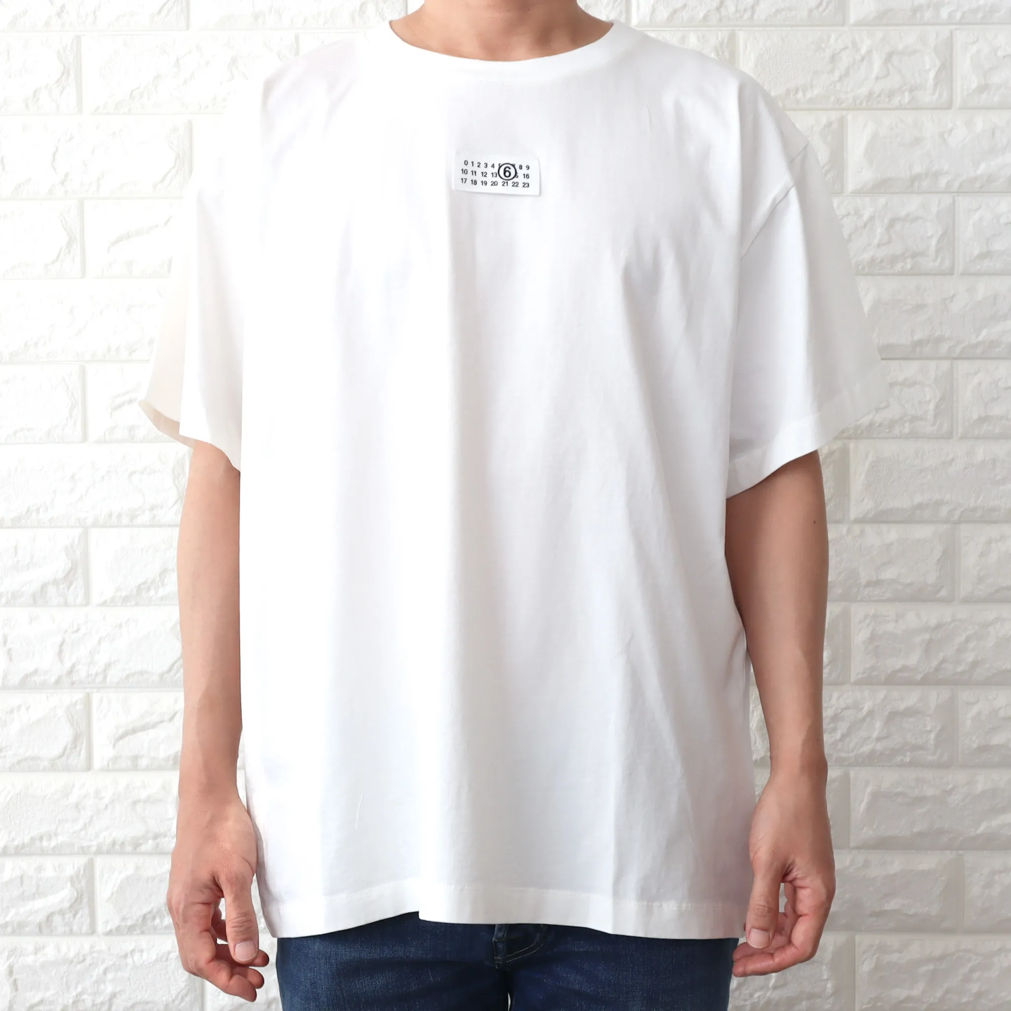 MM6 Maison Margiela  |Crew Neck Plain Cotton Short Sleeves Oversized Logo