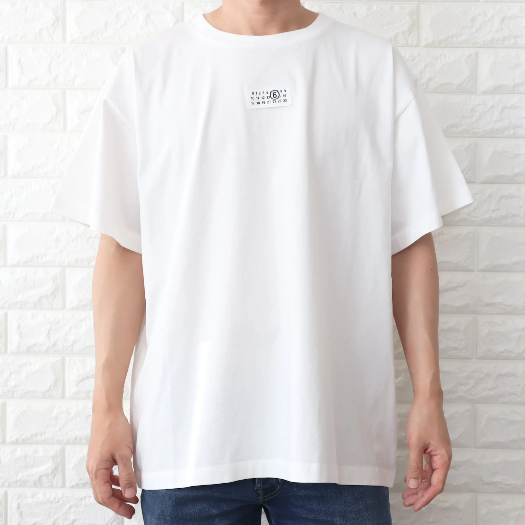 MM6 Maison Margiela  |Crew Neck Plain Cotton Short Sleeves Oversized Logo