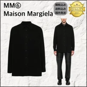 MM6 Maison Margiela  |Unisex Street Style Long Sleeves Plain Cotton Oversized