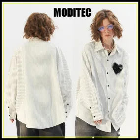 MODITEC  |Stripes Unisex Sweat Street Style Long Sleeves Oversized