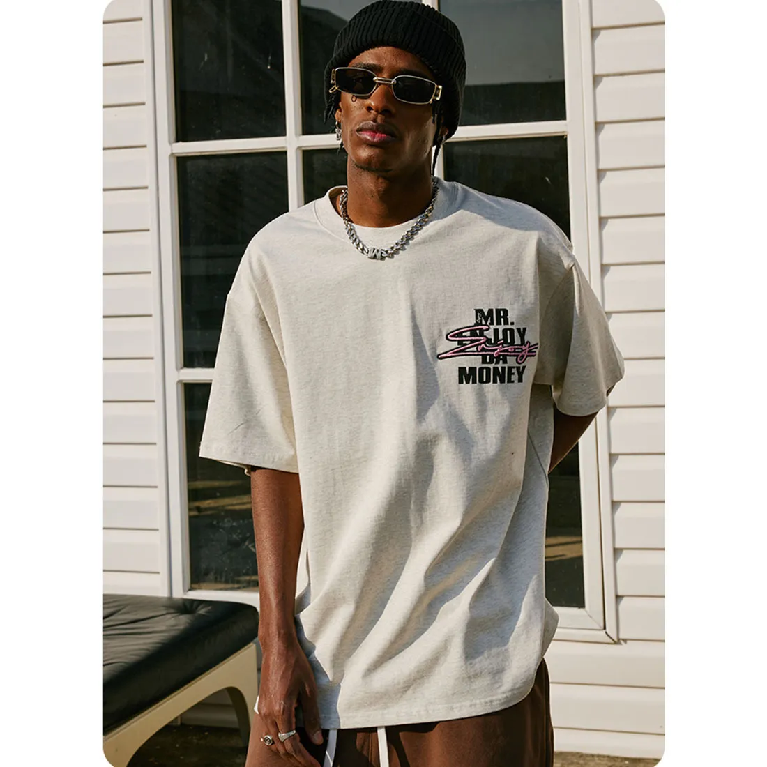 MR. ENJOY DA MONEY  |Crew Neck Unisex Street Style Cotton Short Sleeves Oversized