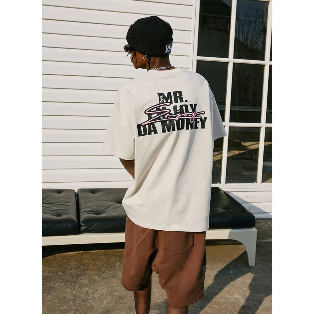 MR. ENJOY DA MONEY  |Crew Neck Unisex Street Style Cotton Short Sleeves Oversized