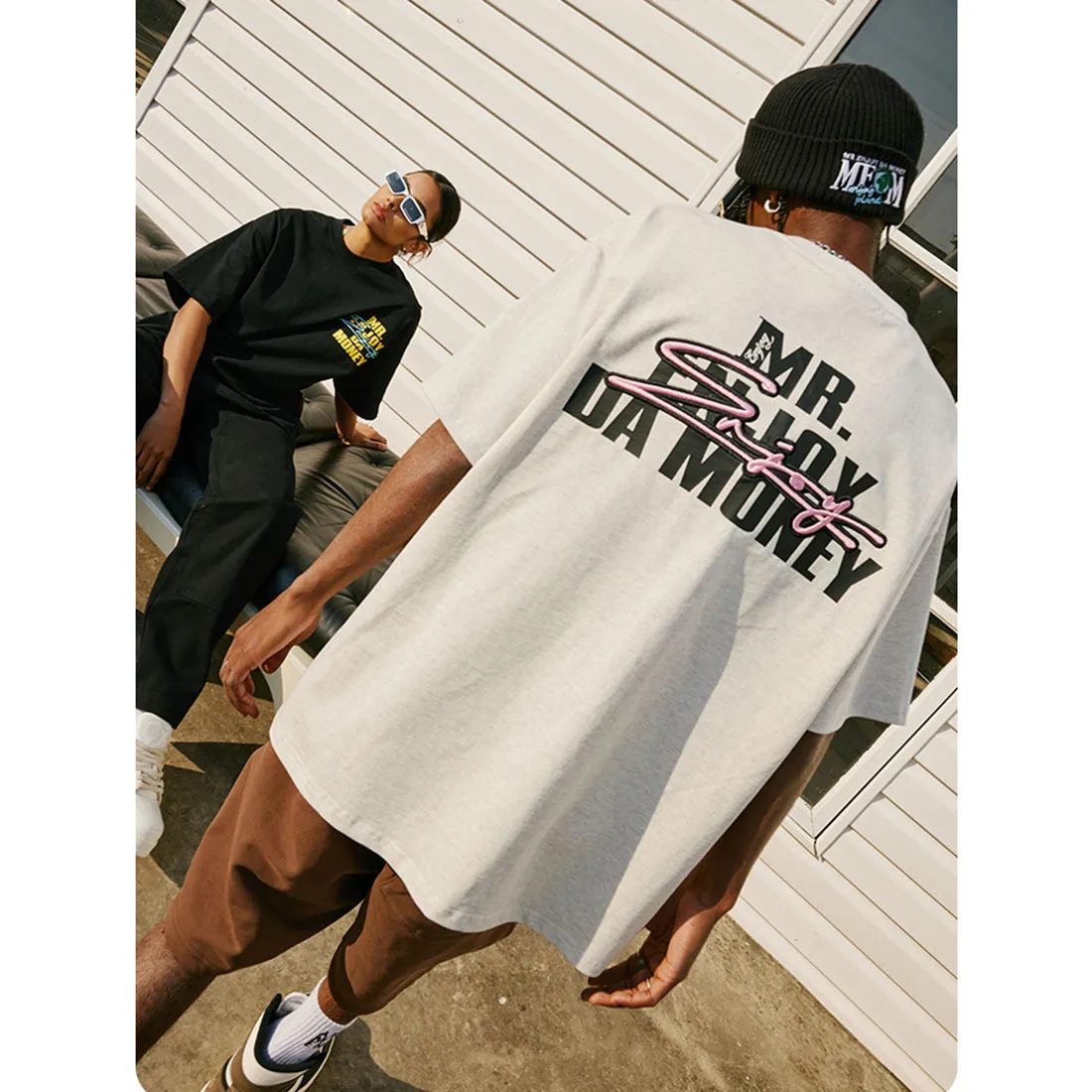 MR. ENJOY DA MONEY  |Crew Neck Unisex Street Style Cotton Short Sleeves Oversized