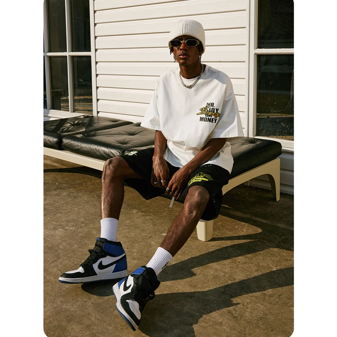 MR. ENJOY DA MONEY  |Crew Neck Unisex Street Style Cotton Short Sleeves Oversized