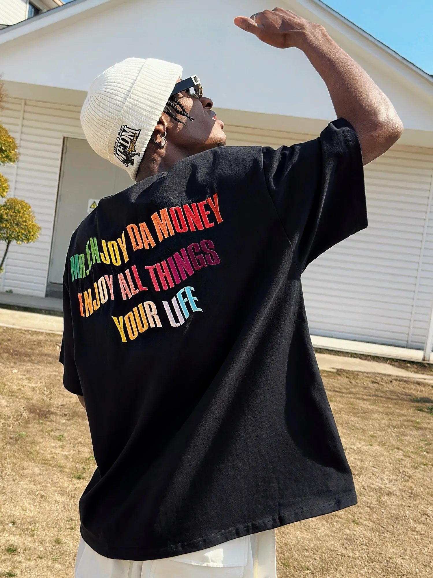 MR. ENJOY DA MONEY  |Crew Neck Unisex Sweat Street Style Cotton Short Sleeves