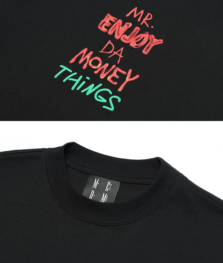 MR. ENJOY DA MONEY  |Unisex U-Neck Cotton Short Sleeves Oversized Logo T-Shirts