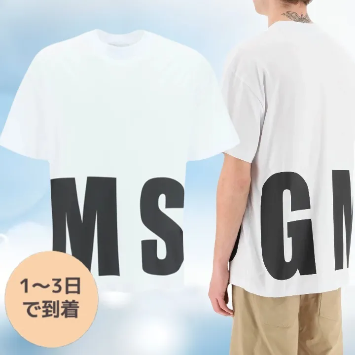 MSGM  |Crew Neck Unisex Street Style Plain Cotton Short Sleeves