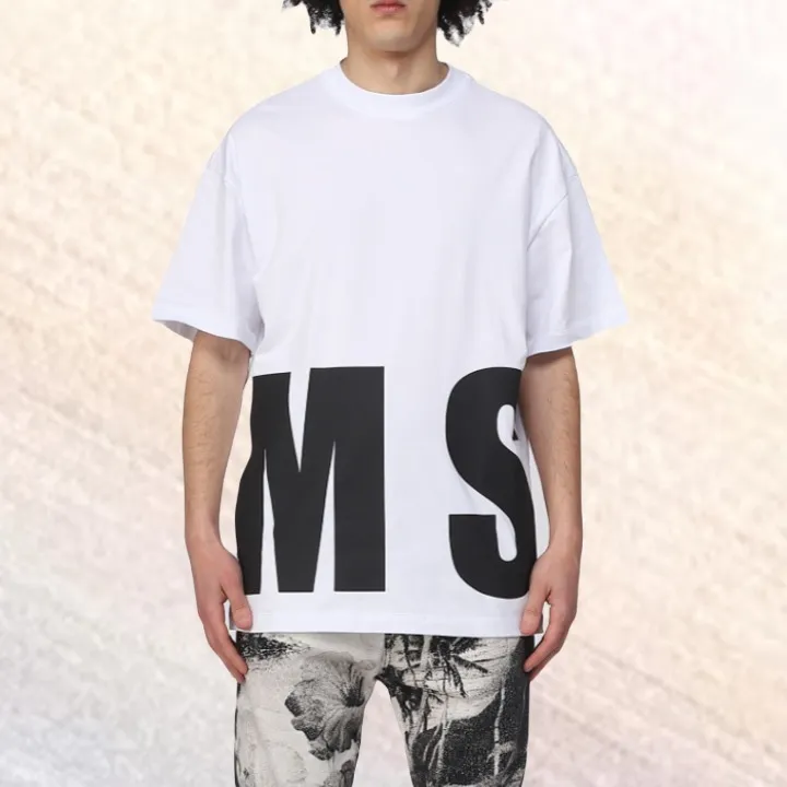 MSGM  |Crew Neck Unisex Street Style Plain Cotton Short Sleeves