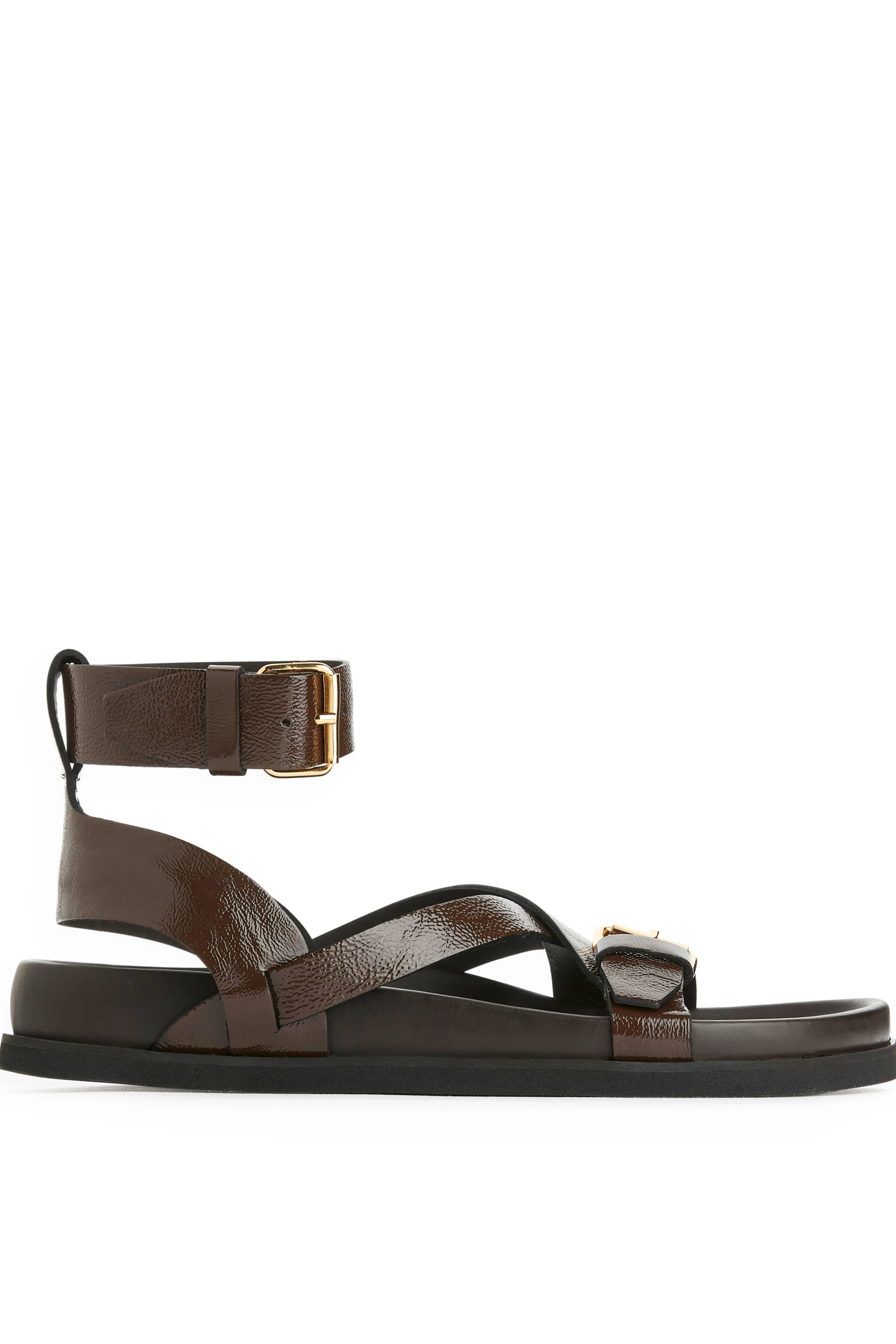 Multi-Strap Leather Sandals - Dark Brown - Ladies | H&M GB