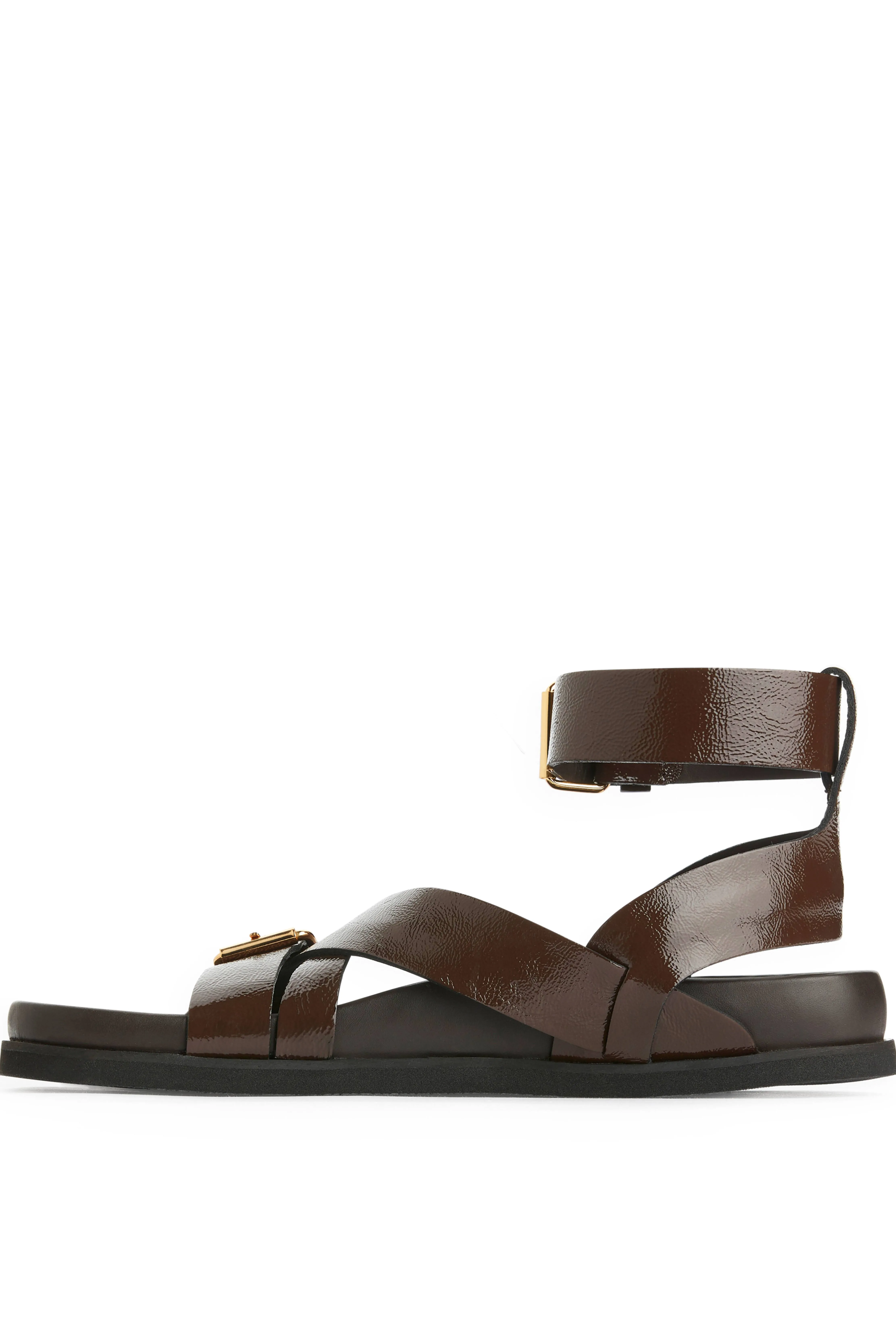 Multi-Strap Leather Sandals - Dark Brown - Ladies | H&M GB