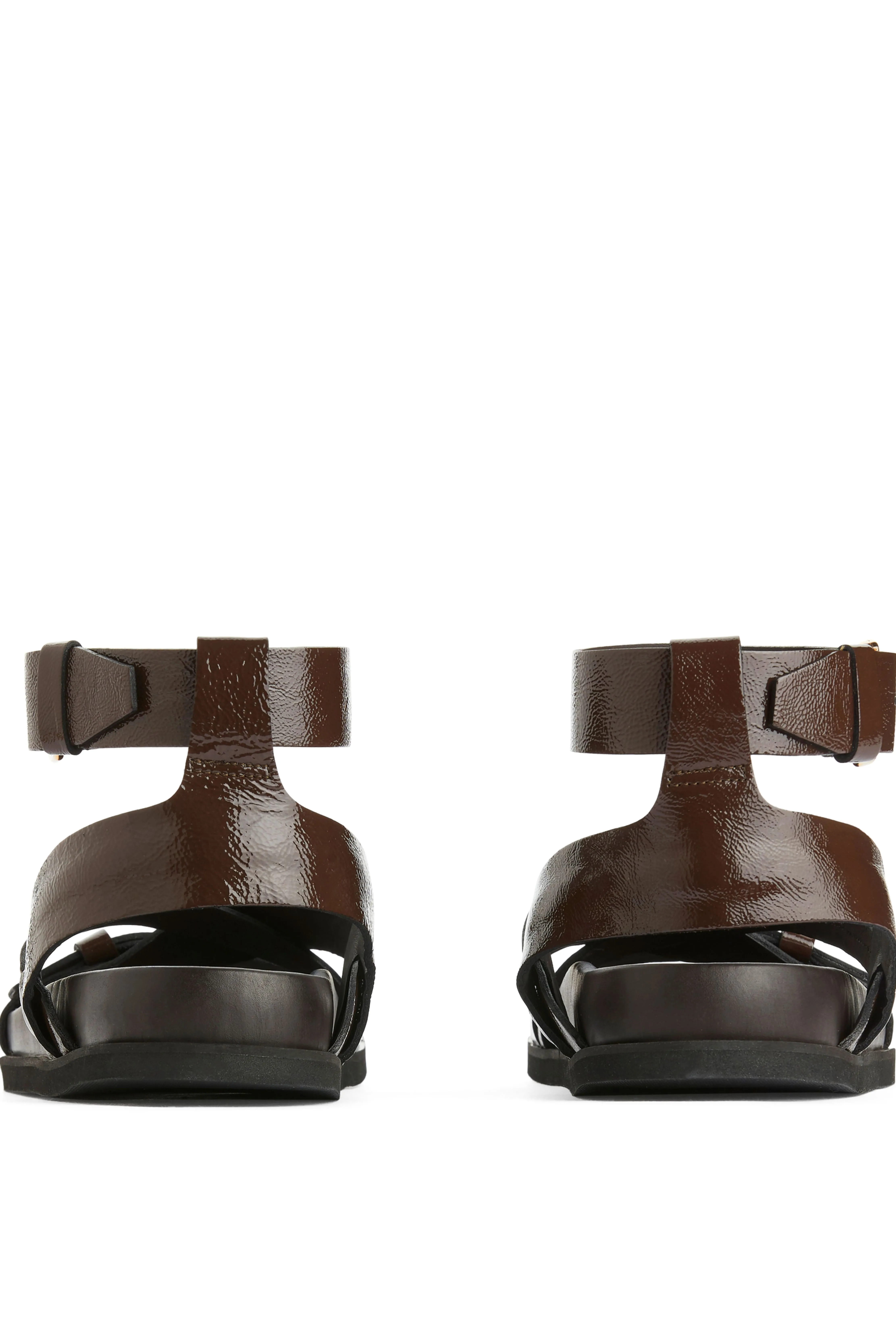 Multi-Strap Leather Sandals - Dark Brown - Ladies | H&M GB