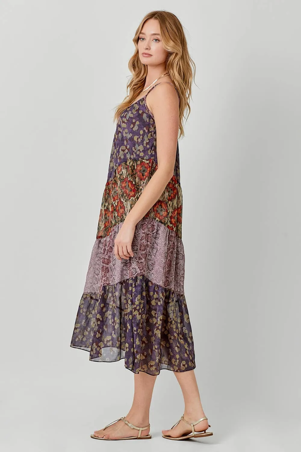 Mystree - 60071 Print Mixed Maxi Dress: Medium / Floral Mix