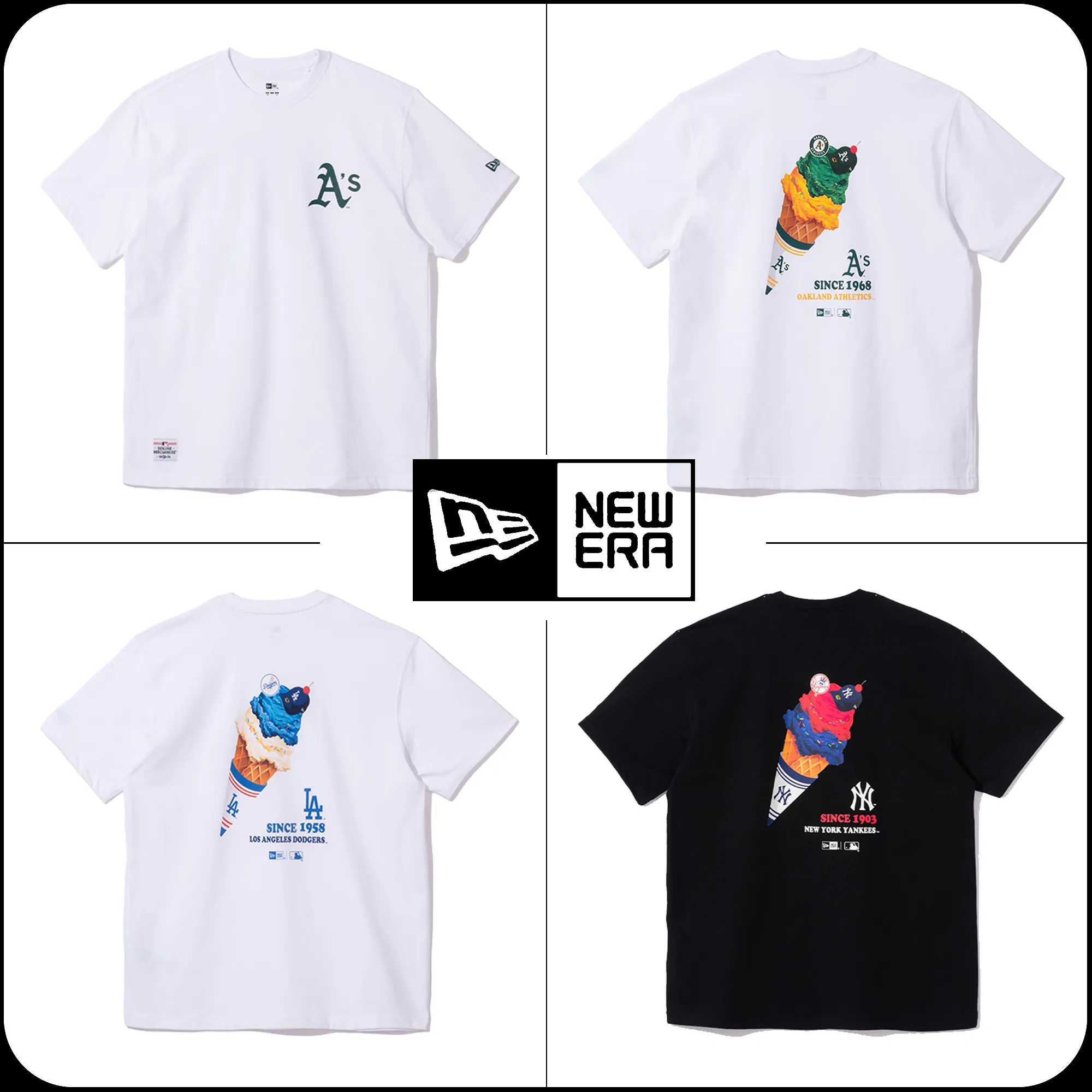 New Era  |[New Era]★MLB HOME CHEERING ICE CREAM T-SHIRTS