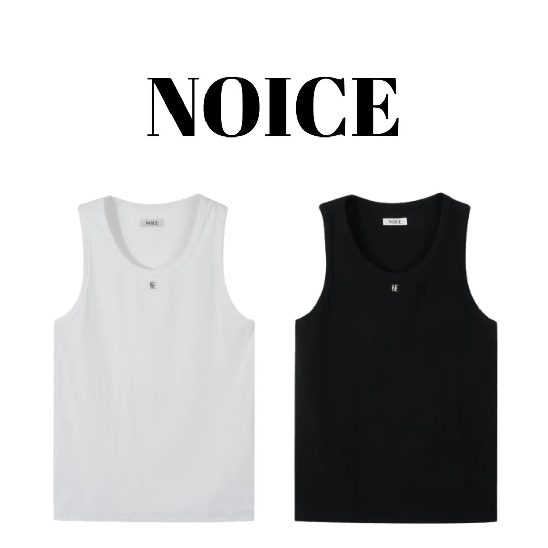 NOICE  |Unisex Street Style Plain Cotton With Jewels Oversized Logo