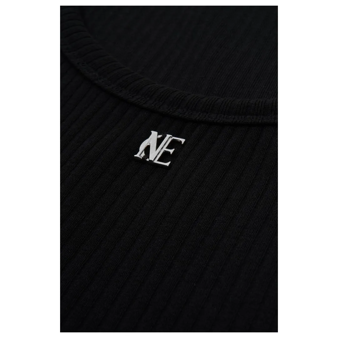 NOICE  |Unisex Street Style Plain Cotton With Jewels Oversized Logo