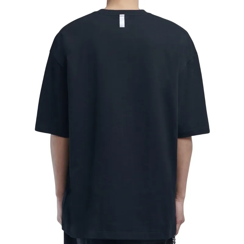 NOMANUAL  |Street Style Plain Cotton Oversized Logo T-Shirts