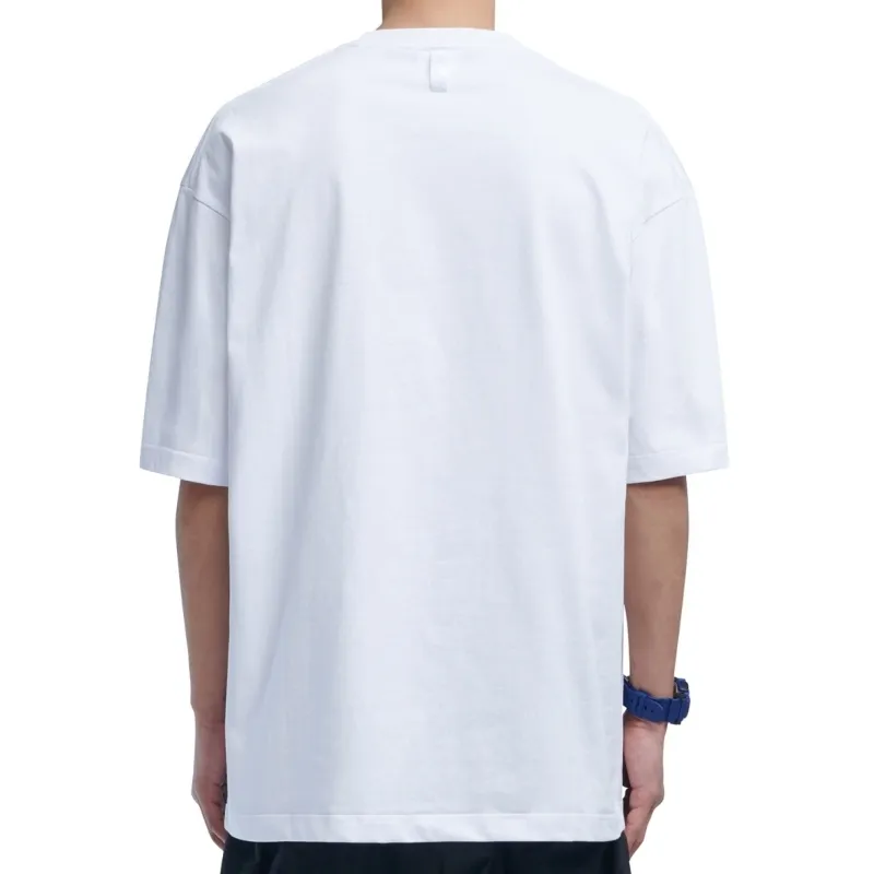 NOMANUAL  |Street Style Plain Cotton Oversized Logo T-Shirts