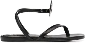 Off-White Zip Tie leather sandals Black