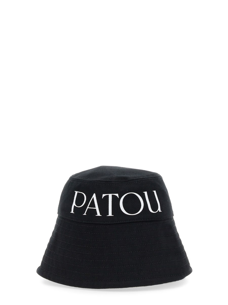 PATOU    ORGANIC COTTON BUCKET HAT WITH LOGO PRINT