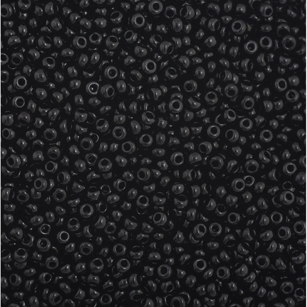 Preciosa Czech Glass, 11/0 Round Seed Bead, Opaque Black (1 Tube)