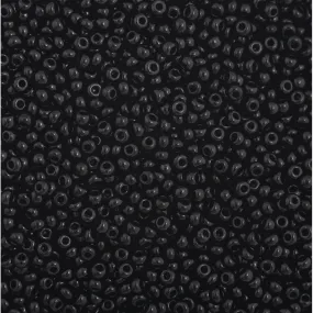 Preciosa Czech Glass, 11/0 Round Seed Bead, Opaque Black (1 Tube)