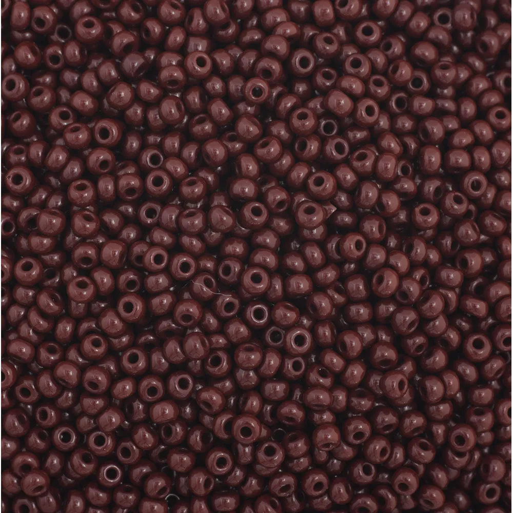 Preciosa Czech Glass, 11/0 Round Seed Bead, Opaque Dark Brown (1 Tube)