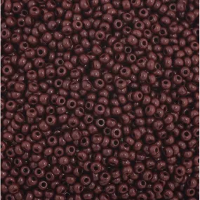 Preciosa Czech Glass, 11/0 Round Seed Bead, Opaque Dark Brown (1 Tube)