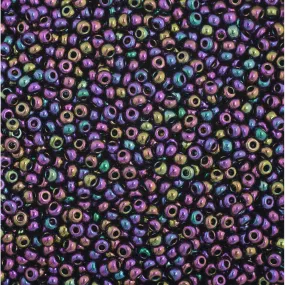 Preciosa Czech Glass, 11/0 Round Seed Bead, Opaque Purple AB (1 Tube)