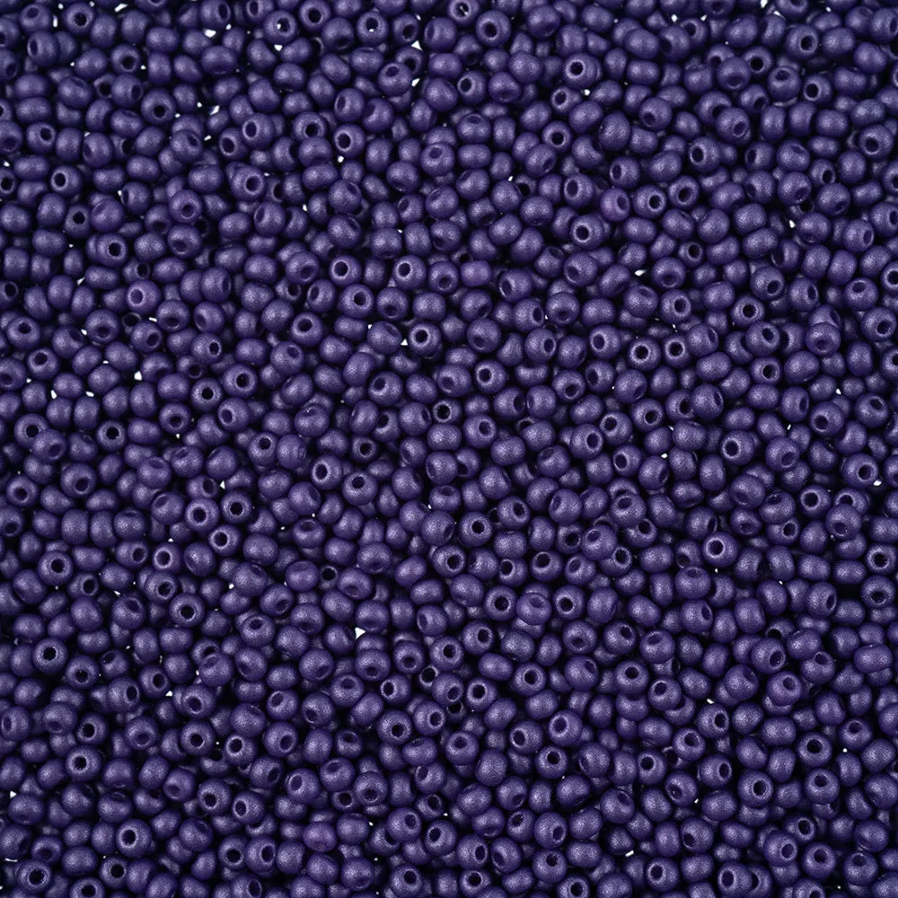 Preciosa Czech Glass, 11/0 Round Seed Bead, PermaLux Dyed Chalk Dark Violet (1 Tube)