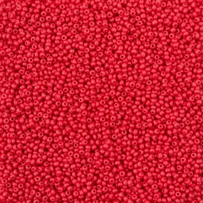 Preciosa Czech Glass, 11/0 Round Seed Bead, Terra Intensive Red - Matte (1 Tube)