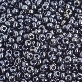 Preciosa Czech Glass, 6/0 Round Pony Seed Bead, Metallic Gunmetal (1 Tube)