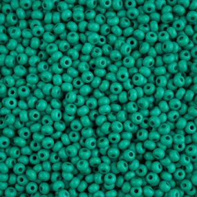 Preciosa Czech Glass, 6/0 Round Pony Seed Bead, Terra Intensive Dark Green - Matte (1 Tube)