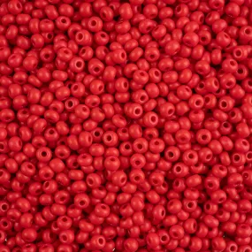 Preciosa Czech Glass, 6/0 Round Pony Seed Bead, Terra Intensive Red - Matte (1 Tube)