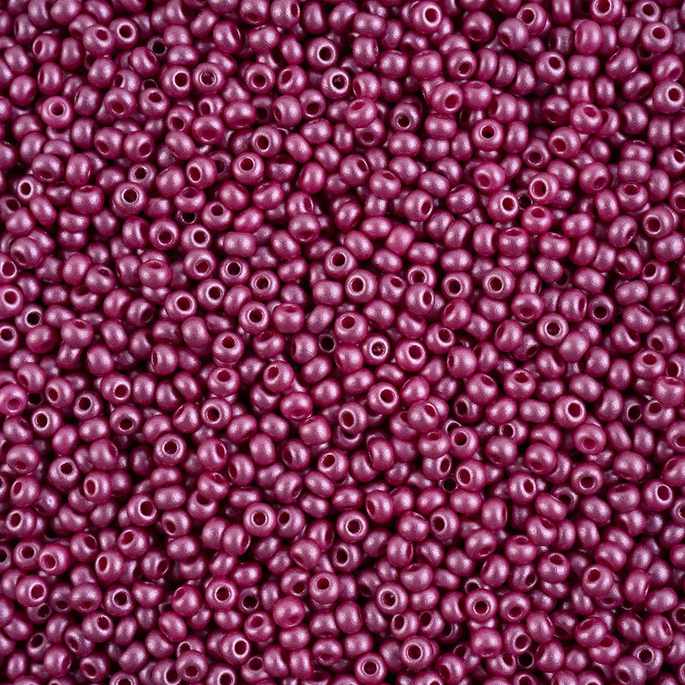 Preciosa Czech Glass, 8/0 Round Seed Bead, PermaLux Dyed Chalk Purple (1 Tube)