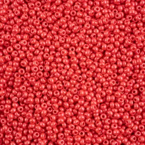 Preciosa Czech Glass, 8/0 Round Seed Bead, PermaLux Dyed Chalk Red (1 Tube)