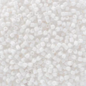 Preciosa Czech Glass, 9/0 Cylinder 3cuts Seed Bead, Opaque White (1 Tube)