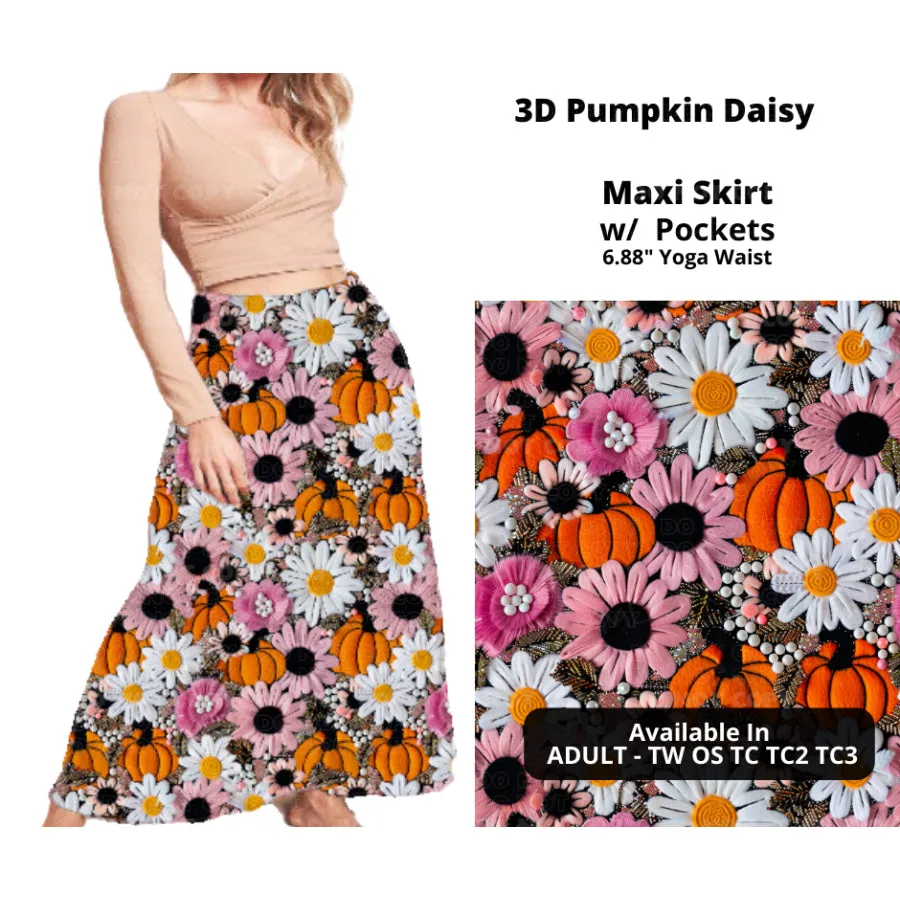 PREORDER Custom Swing and Maxi Skirts - 3D Pumpkin Daisy - Closes 14 Aug - ETA late Nov 2024