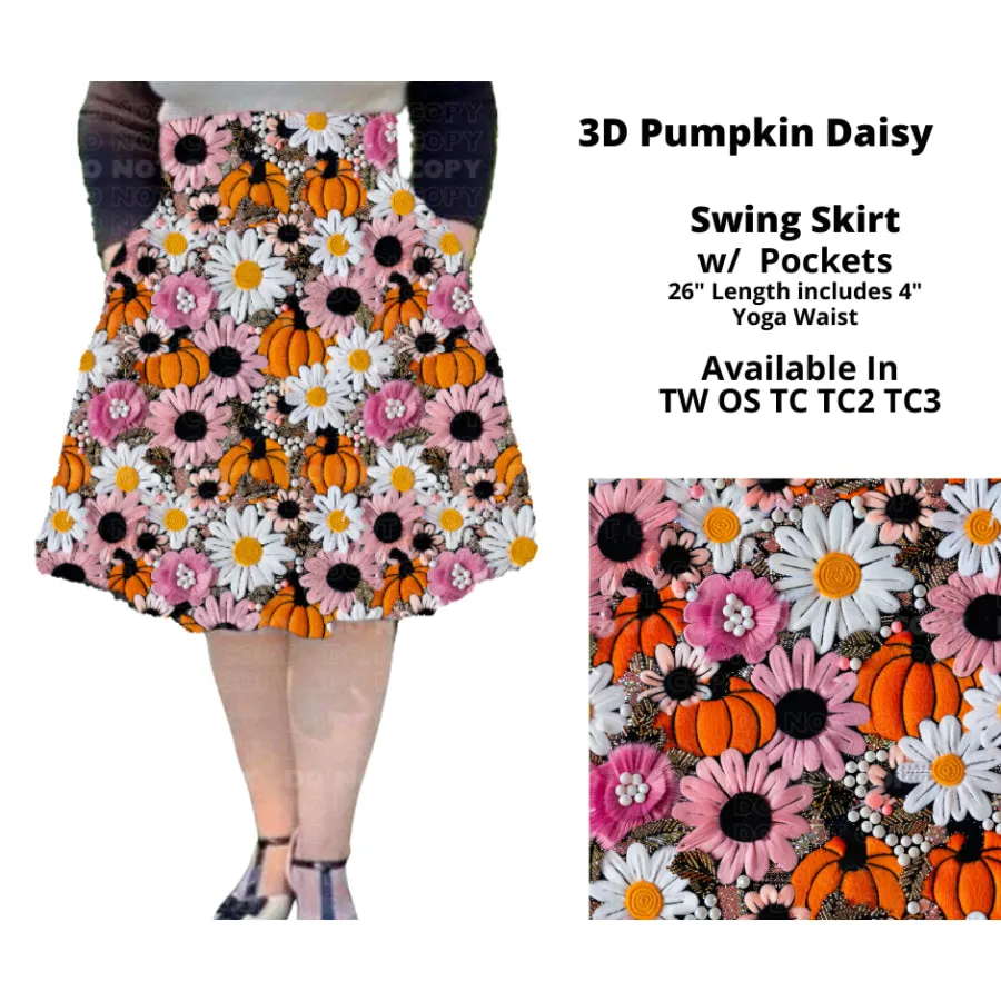 PREORDER Custom Swing and Maxi Skirts - 3D Pumpkin Daisy - Closes 14 Aug - ETA late Nov 2024