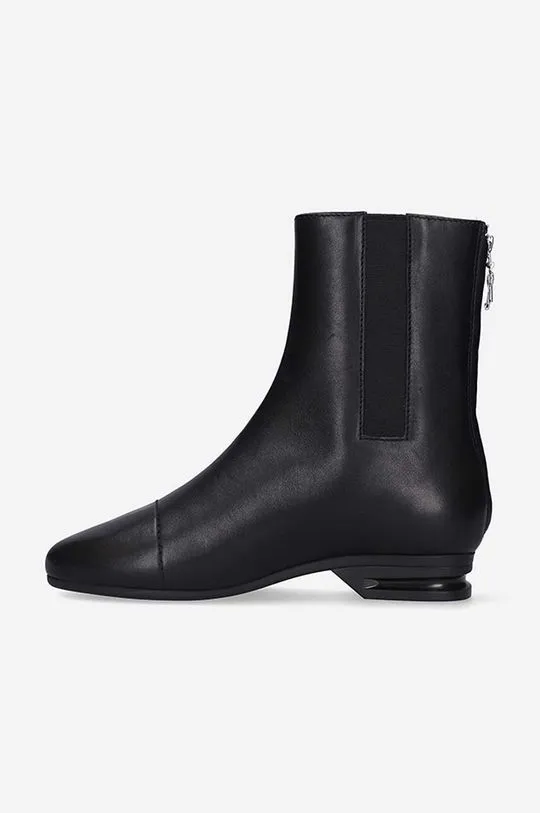 Raf Simons leather ankle boots 2001 black color