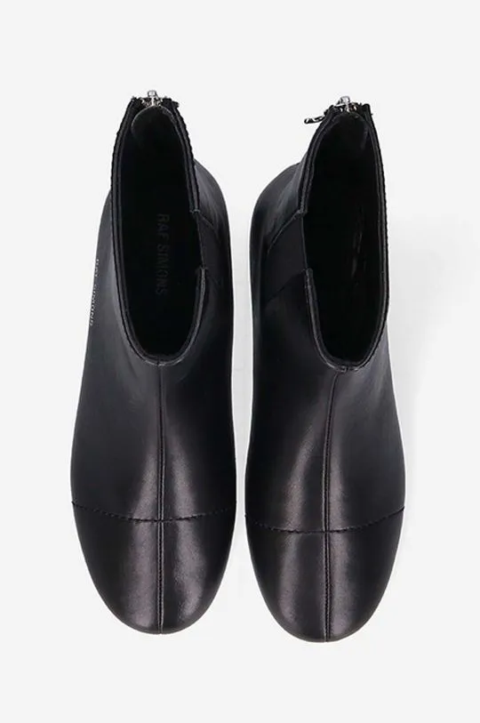 Raf Simons leather ankle boots 2001 black color