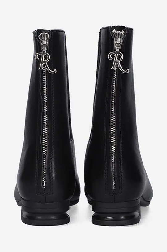 Raf Simons leather ankle boots 2001 black color