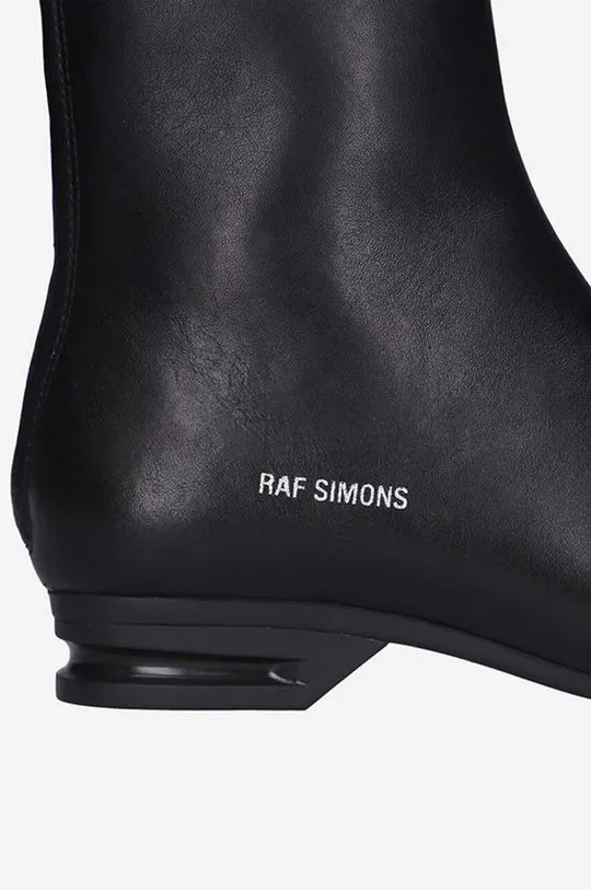 Raf Simons leather ankle boots 2001 black color