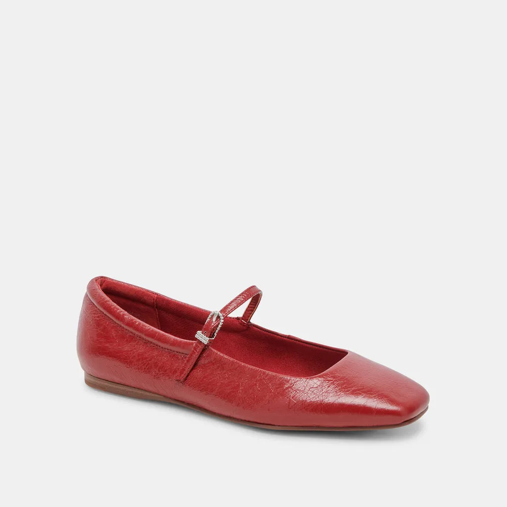 REYES BALLET FLATS RED CRINKLE PATENT– Dolce Vita 6974197989442