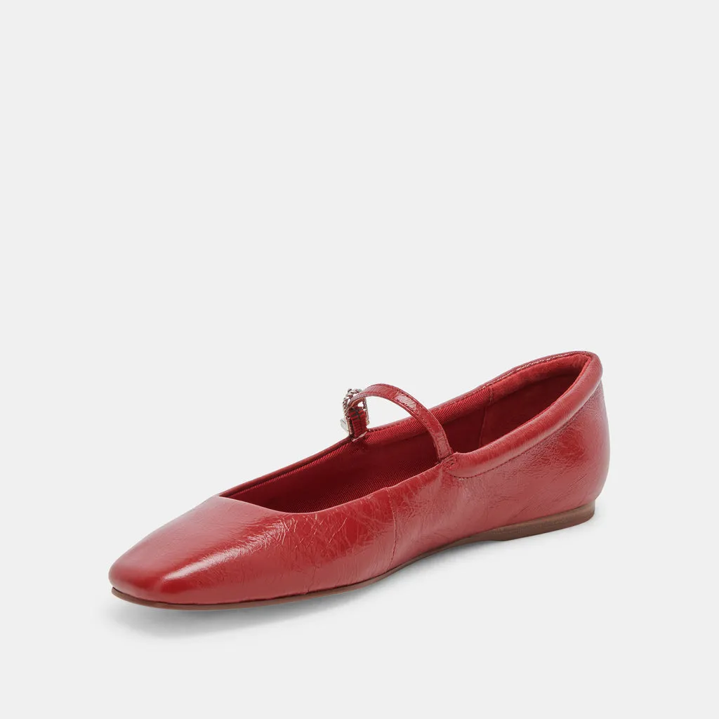 REYES BALLET FLATS RED CRINKLE PATENT– Dolce Vita 6974197989442