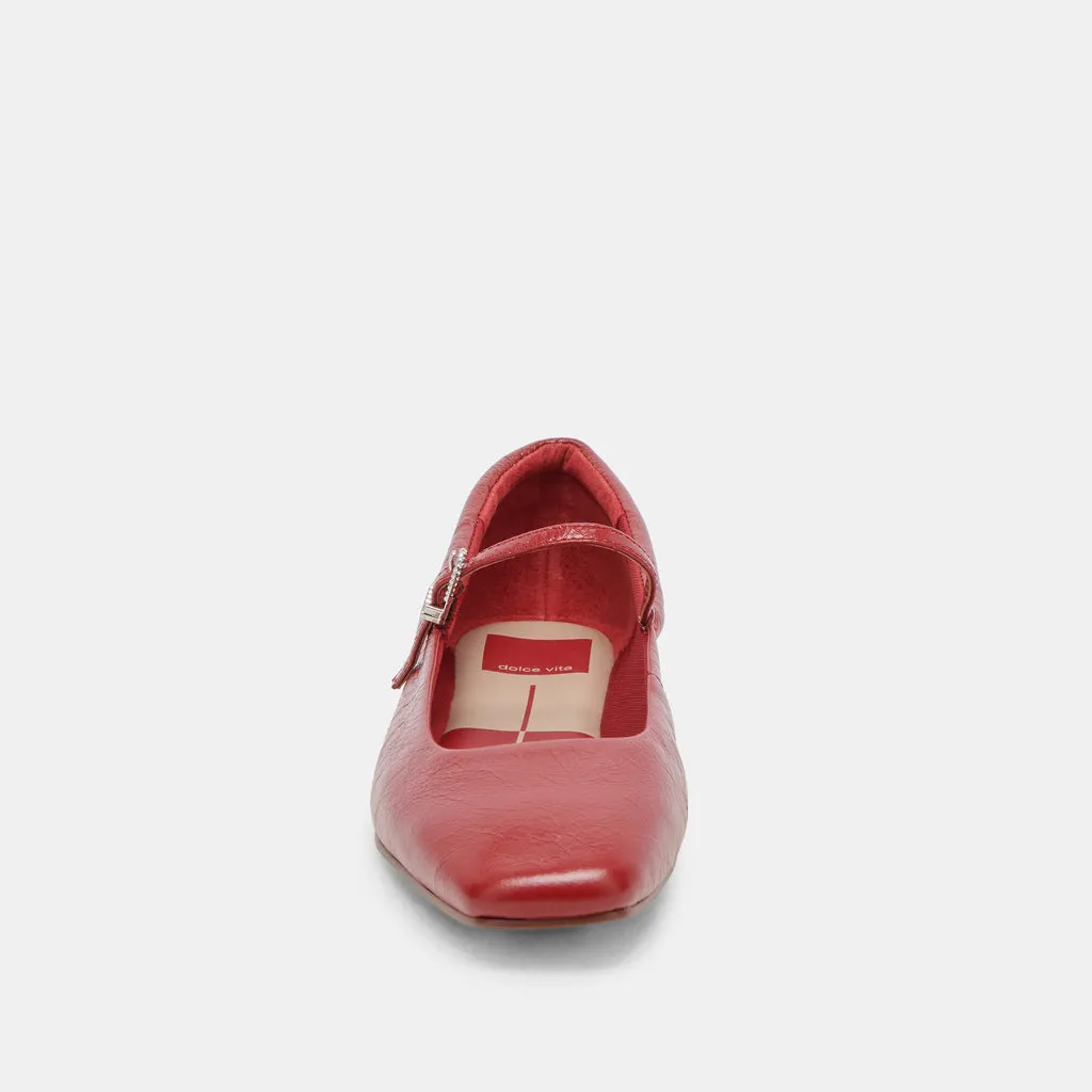 REYES BALLET FLATS RED CRINKLE PATENT– Dolce Vita 6974197989442