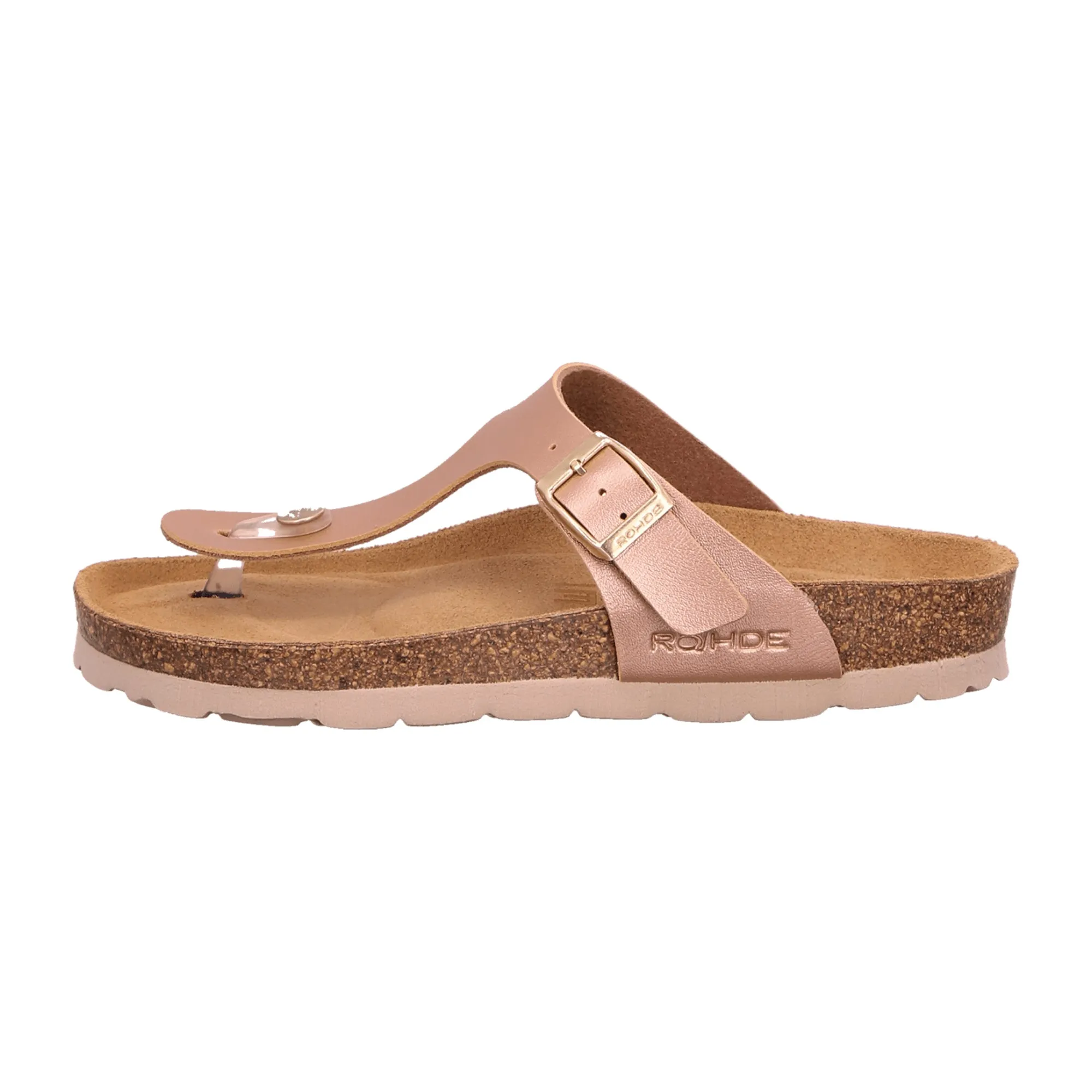 Rohde Alba Pink Leather Sandals for Women with Adjustable Buckle Closure